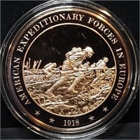 Franklin Mint 45mm Bronze US History Medal 1918