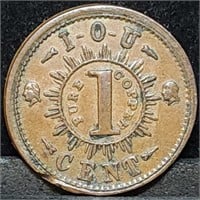1863 Knickerbocker Currency Civil War Token