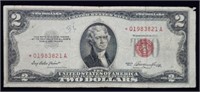 1953 $2 Red Seal STAR Note Legal Tender Nice