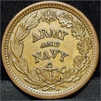 1863 Army & Navy Patriotic Civil War Token