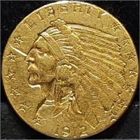 1912 $2.50 Indian Gold Quarter Eagle