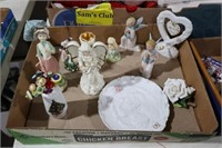 COLLECTION OF HAT PINS,PORCELAIN DOLLS, MISC.