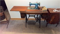 Morse Sewing Machine and Cabinet