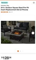 Square fire pit replacement set
