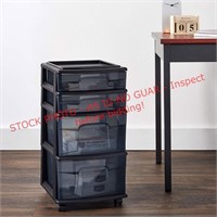 Homz Tall Plastic 4 Drawer Medium Storage Cart
