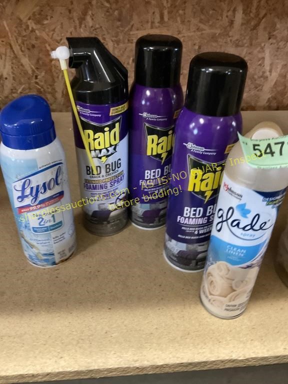 3ct raid bed bug spray,Glade room & Lysol spray