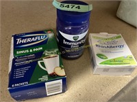Allergy pills,sinus relief packets,immune gummies