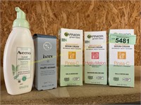 Aveeno cleanser,serum cream,Hers multi-screen