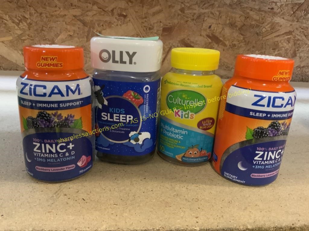 2 Zicam zinc+, kids probiotic, kids sleep