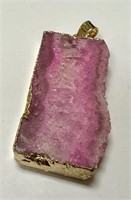 Pink Calcite Druzy Charm