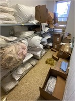 CONTENTS OF ROOM- GOWNS, TOWELS, PILLOWS, ETC...