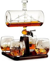 Whiskey Decanter with Antique Ship