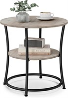 VASAGLE Side Table, Round End Table with 2 ShelveG