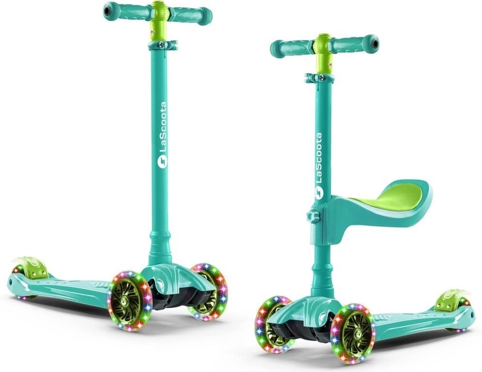 Lascoota 2-in-1 Kick Scooter with Removable Seat s