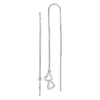 Sterling Silver- Polished Double Heart Threader