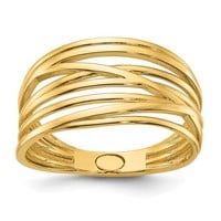 14 Kt- Criss Cross Intertwined Design Ring