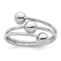 Sterling Silver- Rhodium-plated  3 Ball Ring
