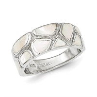 Sterling Silver- Polished Mother of Pearl Ring