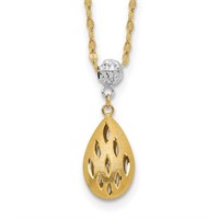 14 Kt- Two-Tone Dangle Contemporary Necklace