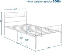 Yaheetech Twin Size Metal Bed Frame with