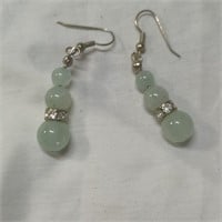 Jadeite four drop earrings