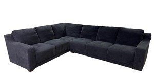 Black Fabric Sectional Sofa (pre-owned Dirty And