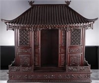 LARGE ANTIQUE CHINESE SHRINE WOODEN CABINET