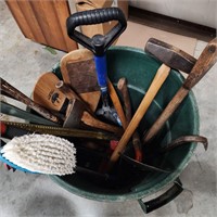 Garbage can & all the tools