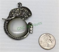 Unique elephant themed pendant silver tone with