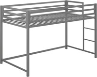 DHP Miles Metal Junior Twin Loft Bed, Silver