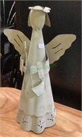 Decorative metal angel figurine 15 inches tall