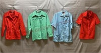 Vintage Polyester Front Button Tunics - Lot of 4
