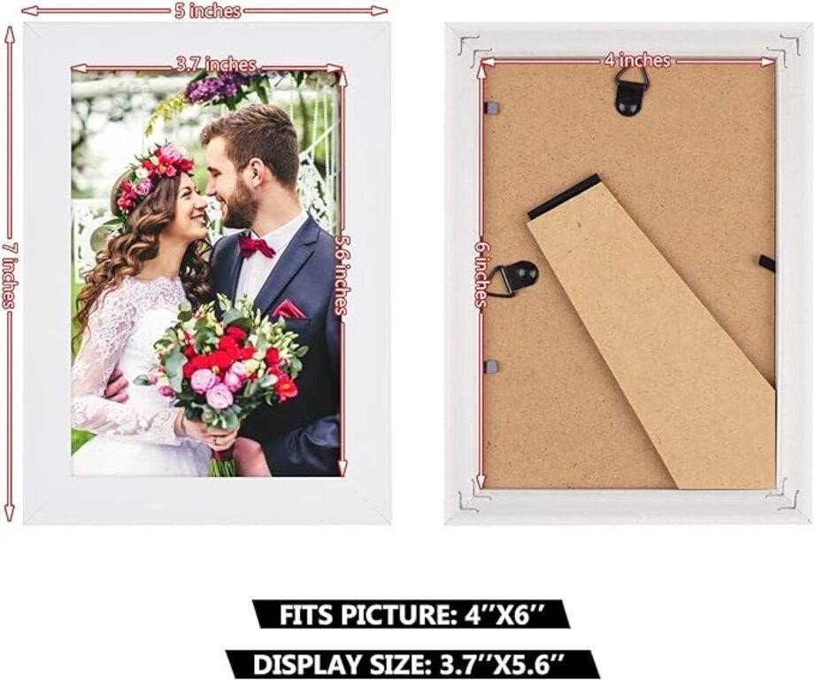 4 Pack 4x6 Picture Frame, White Picture Frame for
