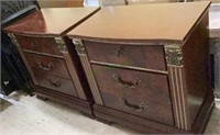 Matching pair of two drawer bedside stands each