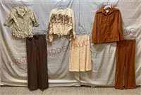 1970s Womens Sets - Tops, Slacks & Skirt - 6 pcs