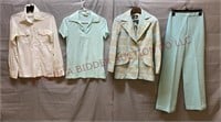 Vintage Plaid Polyester Blazer, Tunics & Slacks