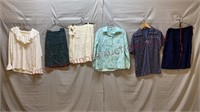 Vintage Women's Dress Shirts & Skirts - Lot of 6