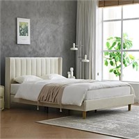 YUHUASHI Upholstered Platform Bed Frame/Full Bed