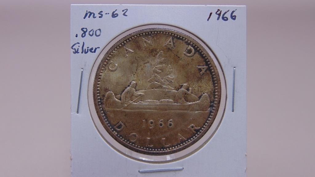 1966  800 Silver Dollar, M S - 62