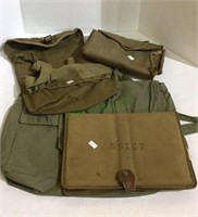 Lot includes military bags - backpack style, a