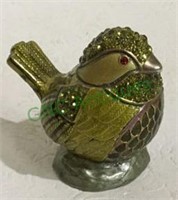 Miniature cloisonné-style bird measuring