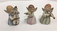 Vintage bisque angels with instruments made in