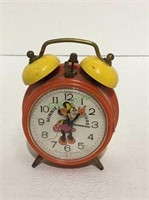 Vintage metal Minnie Mouse wind up alarm clock.