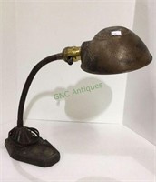 Vintage adjustable arm desk lamp measuring 14