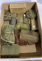 Box lot mainly military sewing kits, water