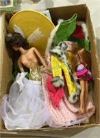 Box lot of vintage Barbie items - doll, clothes,