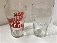Large Big Mama and Coca-Cola glasses