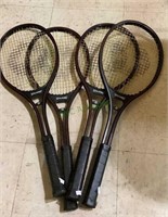 Four matching tennis rackets - one needs to be