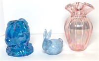 Iridescent Rabbit, Bowl & Vase