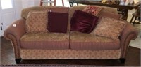 Tapestry Upholstered Sofa with Throw